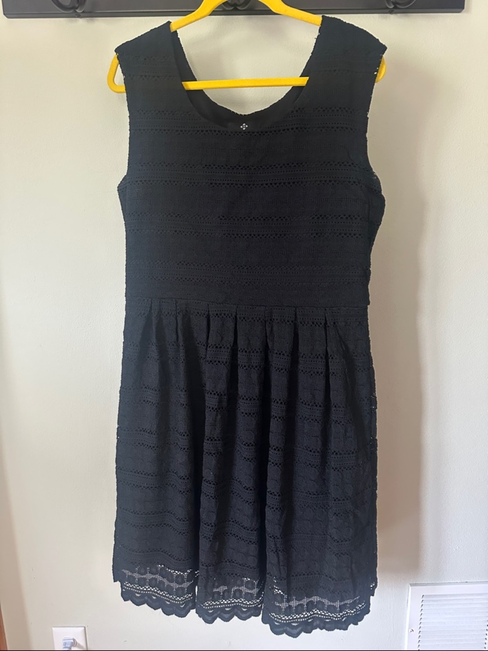 Stretchy Black Lace Fit & Flare Dress